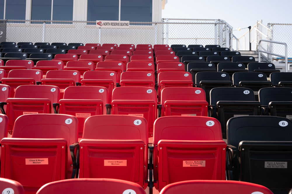 hillcrest stadium colored bleacher seats